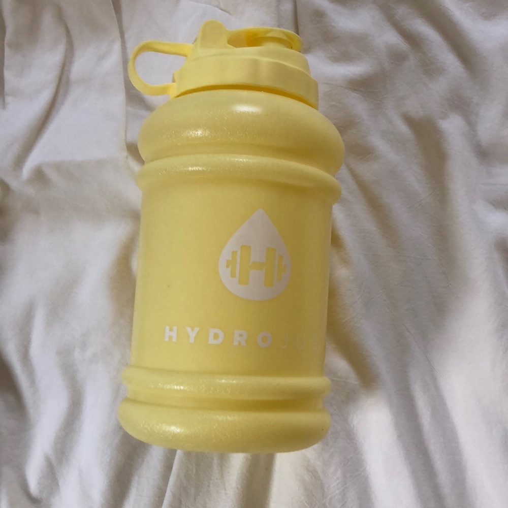 Yellow hydro jug plastic water bottle
